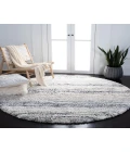 Safavieh Fontana Shag  Ivory / Grey FNT842 8 ft. X 8 ft. Round Rug