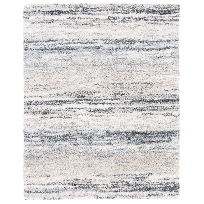 Safavieh Fontana Shag  Ivory / Grey FNT842 5 ft. 3 in. X 5 ft. 3 in. Square Rug