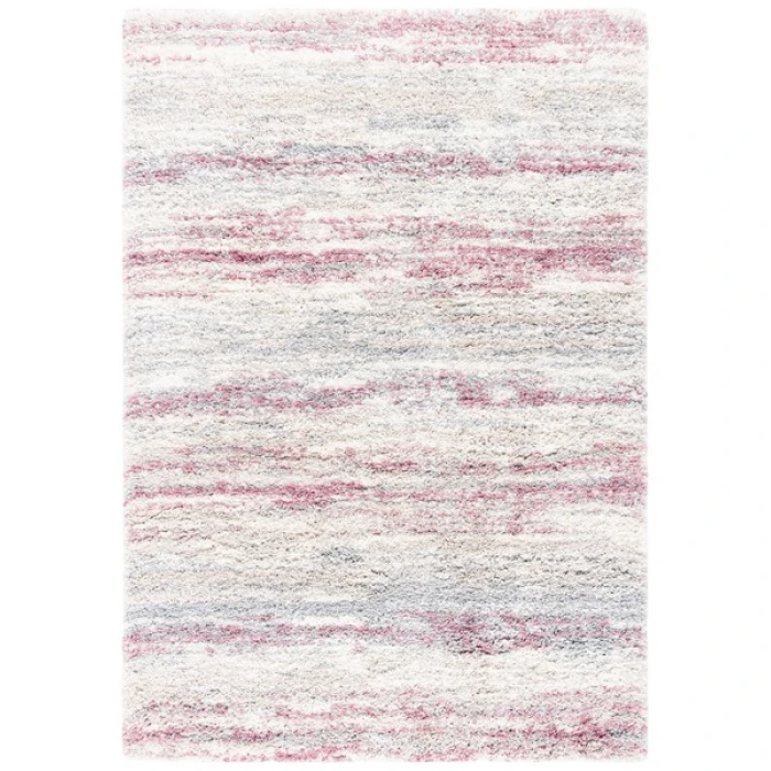 Safavieh Fontana Shag  Ivory / Pink FNT842 5 ft. 3 in. X 7 ft. 6 in. Rectangle Rug