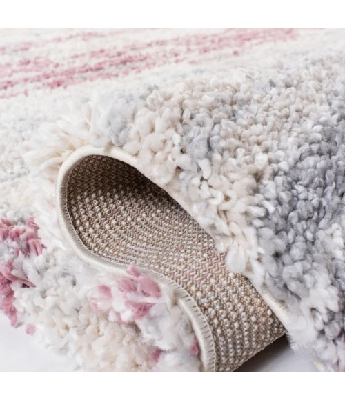 Safavieh Fontana Shag  Ivory / Pink FNT842 9 ft. X 12 ft. Rectangle Rug