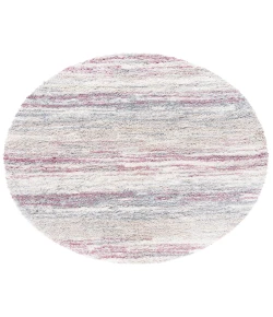 Safavieh Fontana Shag  Ivory / Pink FNT842 3 ft. X 3 ft. Round Rug