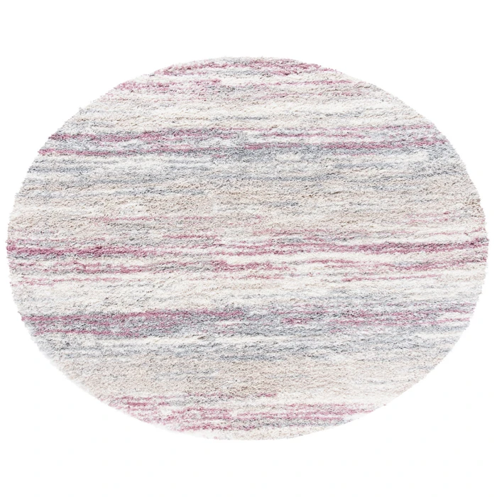 Safavieh Fontana Shag  Ivory / Pink FNT842 6 ft. 7 in. X 6 ft. 7 in. Round Rug
