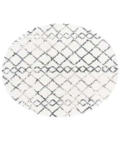 Safavieh Fontana Shag  Ivory / Grey FNT845 3 ft. X 3 ft. Round Rug