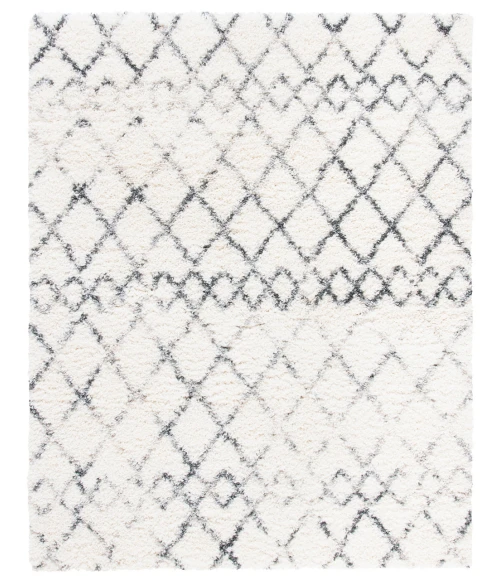 Safavieh Fontana Shag  Ivory / Grey FNT845 6 ft. 7 in. X 6 ft. 7 in. Square Rug