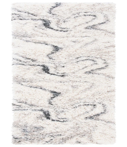 Safavieh Fontana Shag  Ivory / Grey FNT848 2 ft. 3 in. X 16 ft. Runner Rug
