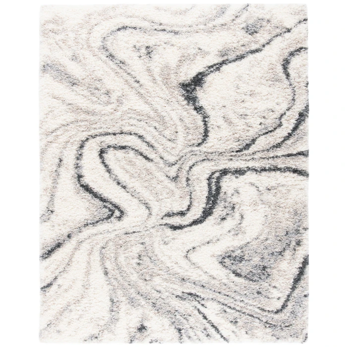 Safavieh Fontana Shag  Ivory / Grey FNT848 2 ft. 3 in. X 4 ft. Accent Rug