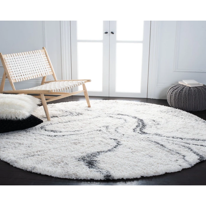 Safavieh Fontana Shag  Ivory / Grey FNT848 2 ft. X 3 ft. Accent Rug