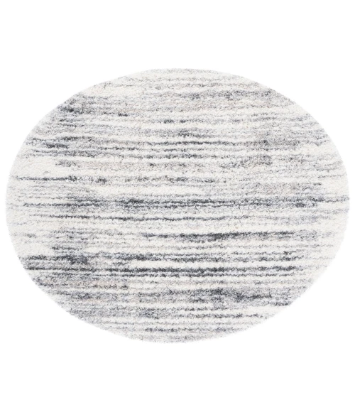Safavieh Fontana Shag  Ivory / Grey FNT850 6 ft. 7 in. X 6 ft. 7 in. Round Rug
