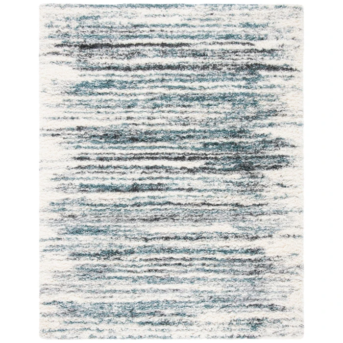 Safavieh Fontana Shag  Ivory / Teal FNT850 8 ft. X 10 ft. Rectangle Rug