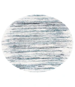 Safavieh Fontana Shag  Ivory / Teal FNT850 8 ft. X 8 ft. Round Rug