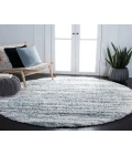 Safavieh Fontana Shag  Ivory / Teal FNT850 8 ft. X 8 ft. Round Rug