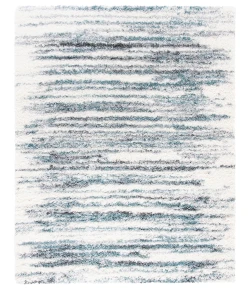 Safavieh Fontana Shag  Ivory / Teal FNT850 5 ft. 3 in. X 5 ft. 3 in. Square Rug