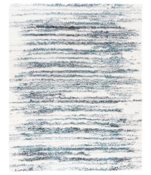 Safavieh Fontana Shag  Ivory / Teal FNT850 8 ft. X 8 ft. Square Rug