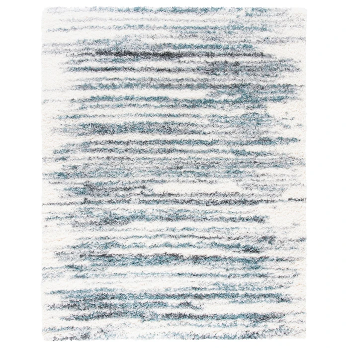Safavieh Fontana Shag  Ivory / Teal FNT850 8 ft. X 8 ft. Square Rug