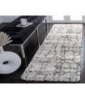 Safavieh Fontana Shag  Ivory / Grey FNT851 2 ft. 3 in. X 12 ft. Runner Rug