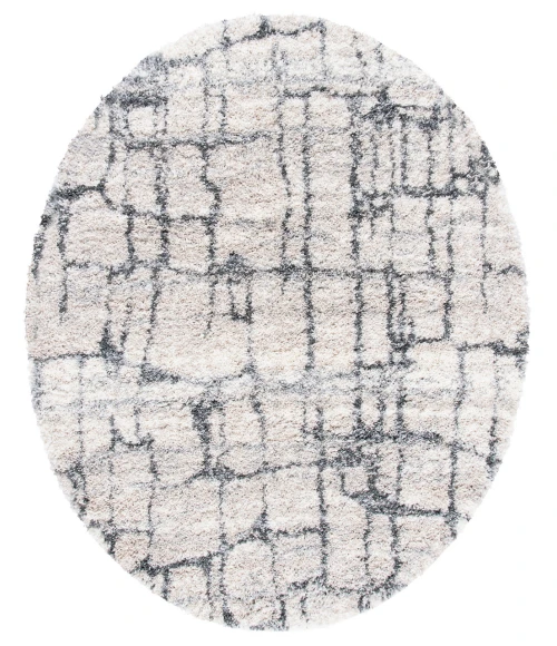 Safavieh Fontana Shag  Ivory / Grey FNT851 8 ft. X 8 ft. Round Rug