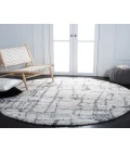 Safavieh Fontana Shag  Ivory / Grey FNT851 8 ft. X 8 ft. Round Rug