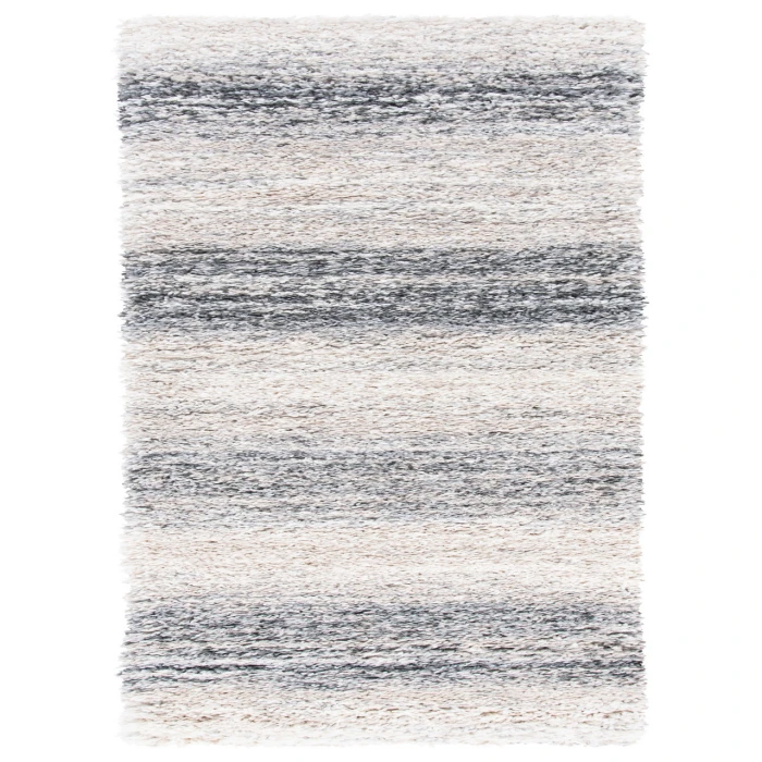 Safavieh Fontana Shag  Ivory / Grey FNT852 2 ft. 3 in. X 12 ft. Runner Rug