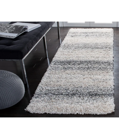 Safavieh Fontana Shag  Ivory / Grey FNT852 2 ft. 3 in. X 4 ft. Accent Rug