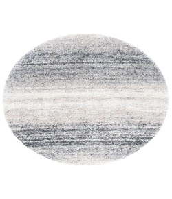 Safavieh Fontana Shag  Ivory / Grey FNT852 5 ft. 3 in. X 5 ft. 3 in. Round Rug