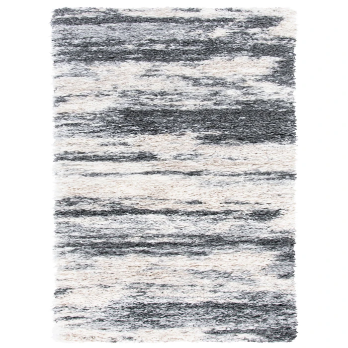 Safavieh Fontana Shag  Grey / Ivory FNT853 2 ft. 3 in. X 8 ft. Runner Rug