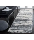 Safavieh Fontana Shag  Grey / Ivory FNT853 2 ft. 3 in. X 6 ft. Runner Rug