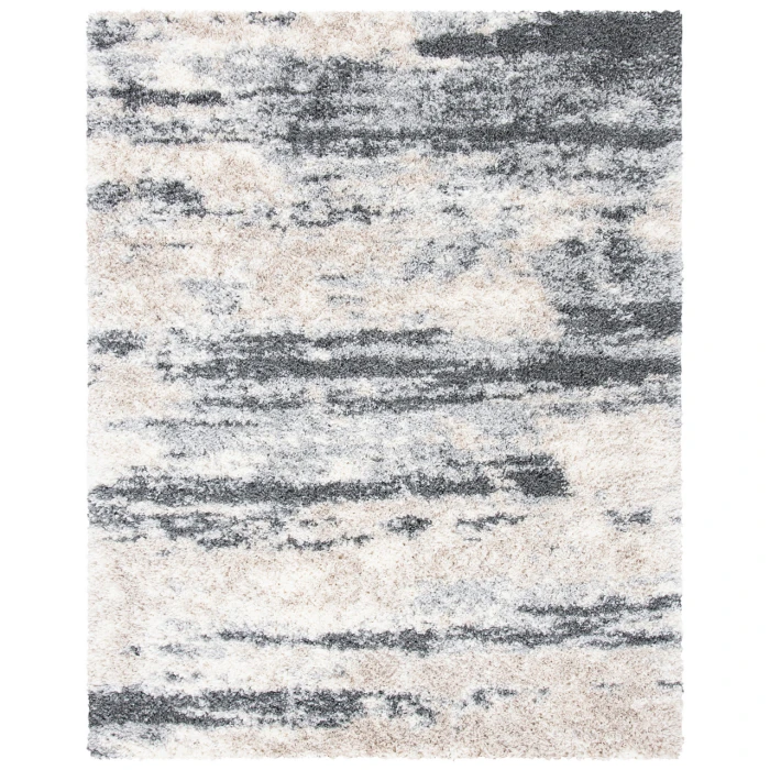 Safavieh Fontana Shag  Grey / Ivory FNT853 3 ft. X 5 ft. Rectangle Rug