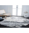 Safavieh Fontana Shag  Grey / Ivory FNT853 10 ft. X 10 ft. Round Rug
