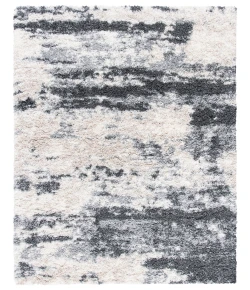 Safavieh Fontana Shag  Grey / Ivory FNT853 5 ft. 3 in. X 5 ft. 3 in. Square Rug