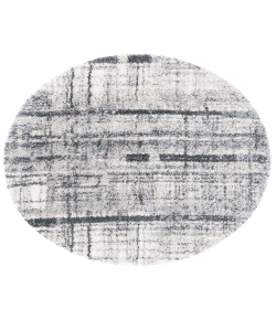 Safavieh Fontana Shag  Ivory / Grey FNT855 6 ft. 7 in. X 6 ft. 7 in. Round Rug