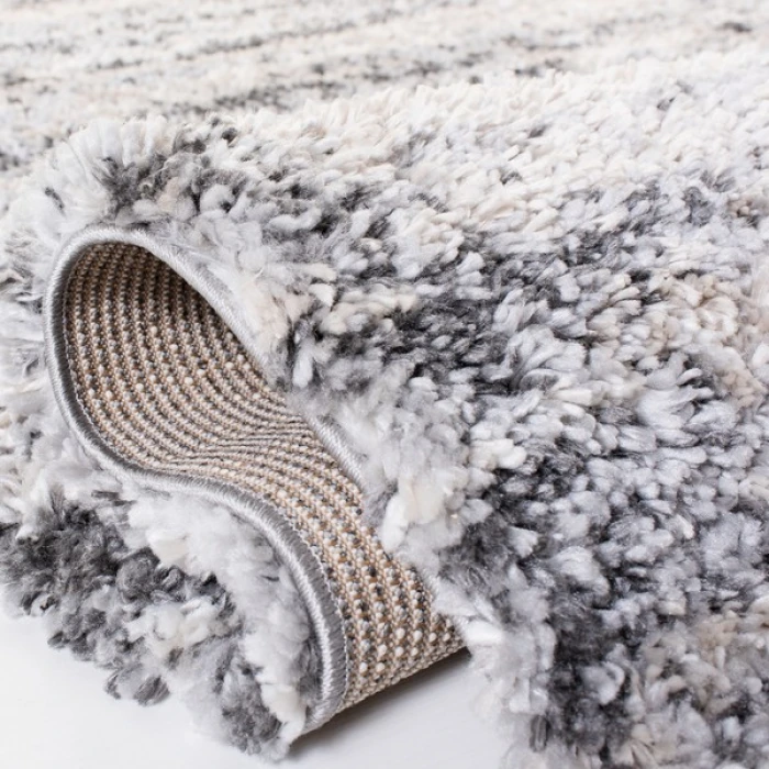 Safavieh Fontana Shag  Grey / Ivory FNT856 2 ft. 3 in. X 10 ft. Runner Rug