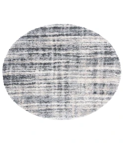 Safavieh Fontana Shag  Grey / Ivory FNT856 8 ft. X 8 ft. Round Rug