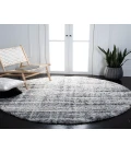 Safavieh Fontana Shag  Grey / Ivory FNT856 8 ft. X 8 ft. Round Rug