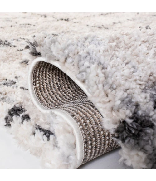 Safavieh Fontana Shag  Grey / Ivory FNT868 3 ft. X 3 ft. Round Rug