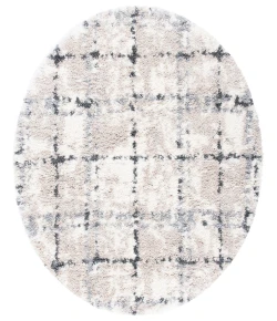 Safavieh Fontana Shag  Grey / Ivory FNT868 3 ft. X 3 ft. Round Rug
