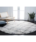 Safavieh Fontana Shag  Grey / Ivory FNT868 3 ft. X 3 ft. Round Rug