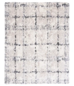 Safavieh Fontana Shag  Grey / Ivory FNT868 3 ft. X 3 ft. Square Rug