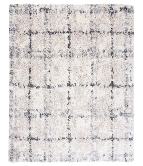 Safavieh Fontana Shag  Grey / Ivory FNT868 6 ft. 7 in. X 6 ft. 7 in. Square Rug
