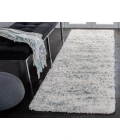 Safavieh Fontana Shag  Ivory / Teal FNT873 2 ft. 3 in. X 12 ft. Runner Rug