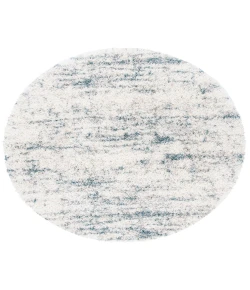 Safavieh Fontana Shag  Ivory / Teal FNT873 10 ft. X 10 ft. Round Rug
