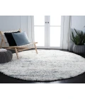 Safavieh Fontana Shag  Ivory / Teal FNT873 6 ft. 7 in. X 6 ft. 7 in. Round Rug
