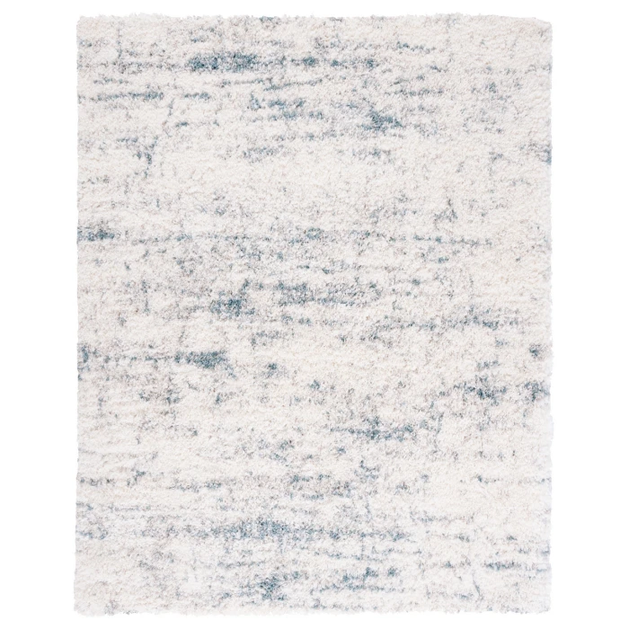 Safavieh Fontana Shag  Ivory / Teal FNT873 8 ft. X 8 ft. Square Rug