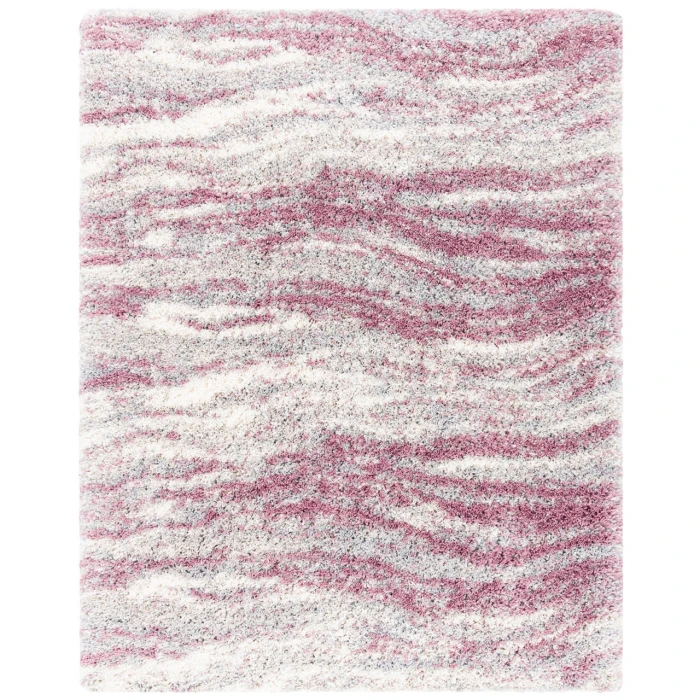 Safavieh Fontana Shag  Pink / Grey FNT875 6 ft. 7 in. X 9 ft. Rectangle Rug