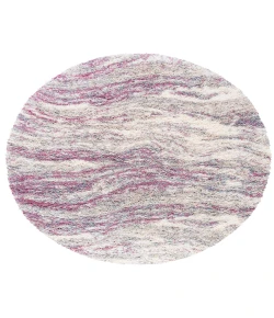Safavieh Fontana Shag  Pink / Grey FNT875 6 ft. 7 in. X 6 ft. 7 in. Round Rug