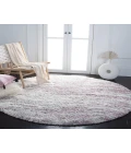 Safavieh Fontana Shag  Pink / Grey FNT875 5 ft. 3 in. X 5 ft. 3 in. Round Rug