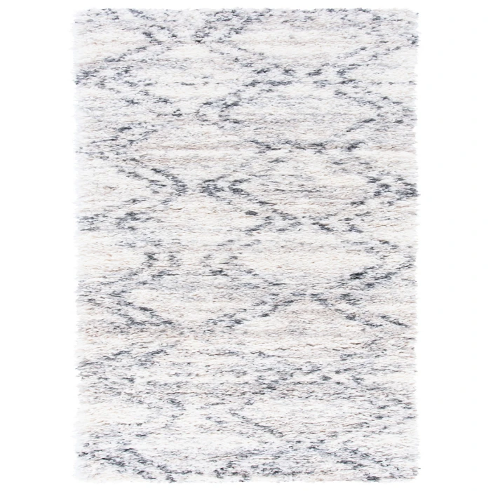 Safavieh Fontana Shag  Ivory / Grey FNT881 2 ft. 3 in. X 6 ft. Runner Rug