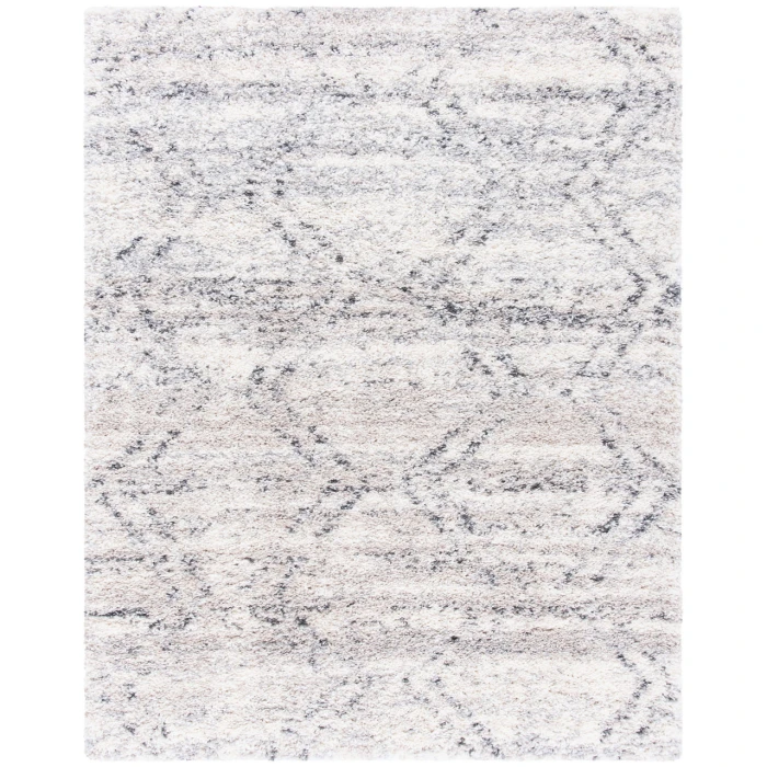 Safavieh Fontana Shag  Ivory / Grey FNT881 8 ft. X 10 ft. Rectangle Rug
