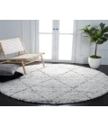 Safavieh Fontana Shag  Grey / Ivory FNT886 6 ft. 7 in. X 6 ft. 7 in. Round Rug