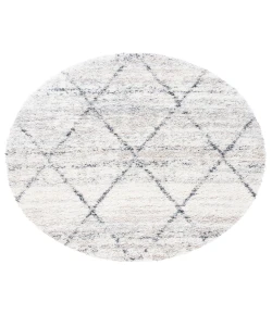 Safavieh Fontana Shag  Grey / Ivory FNT886 5 ft. 3 in. X 5 ft. 3 in. Round Rug