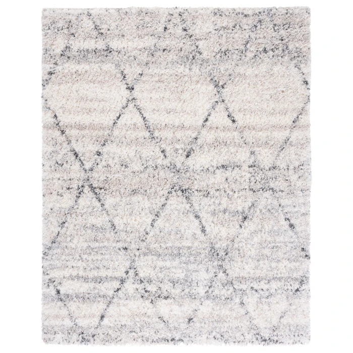 Safavieh Fontana Shag  Grey / Ivory FNT886 8 ft. X 8 ft. Square Rug